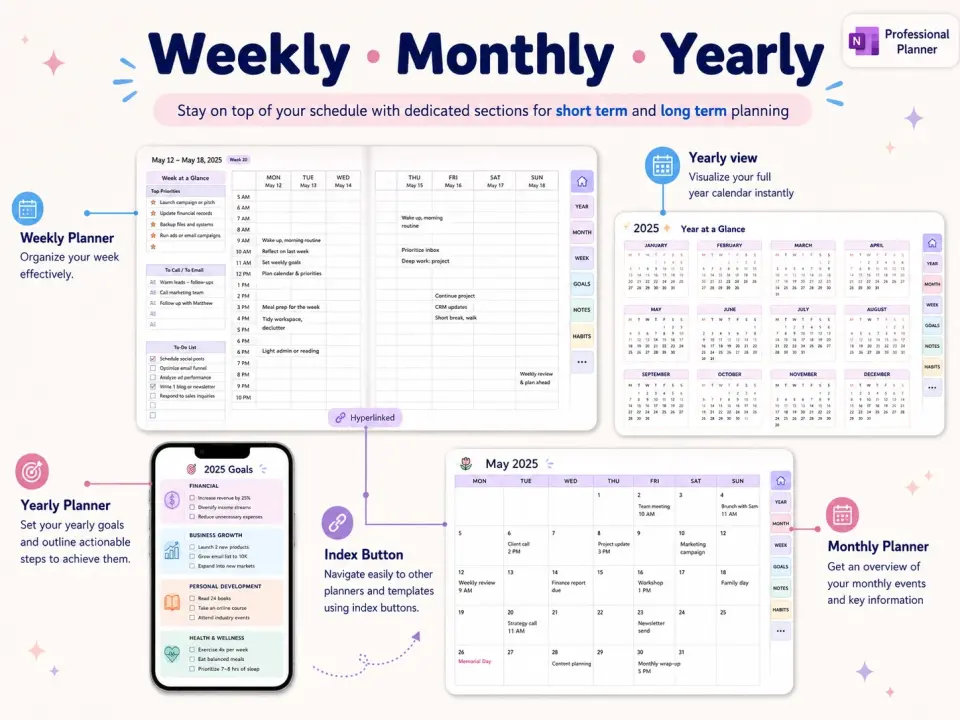 Weekly Planner Pro (8 Tabs)