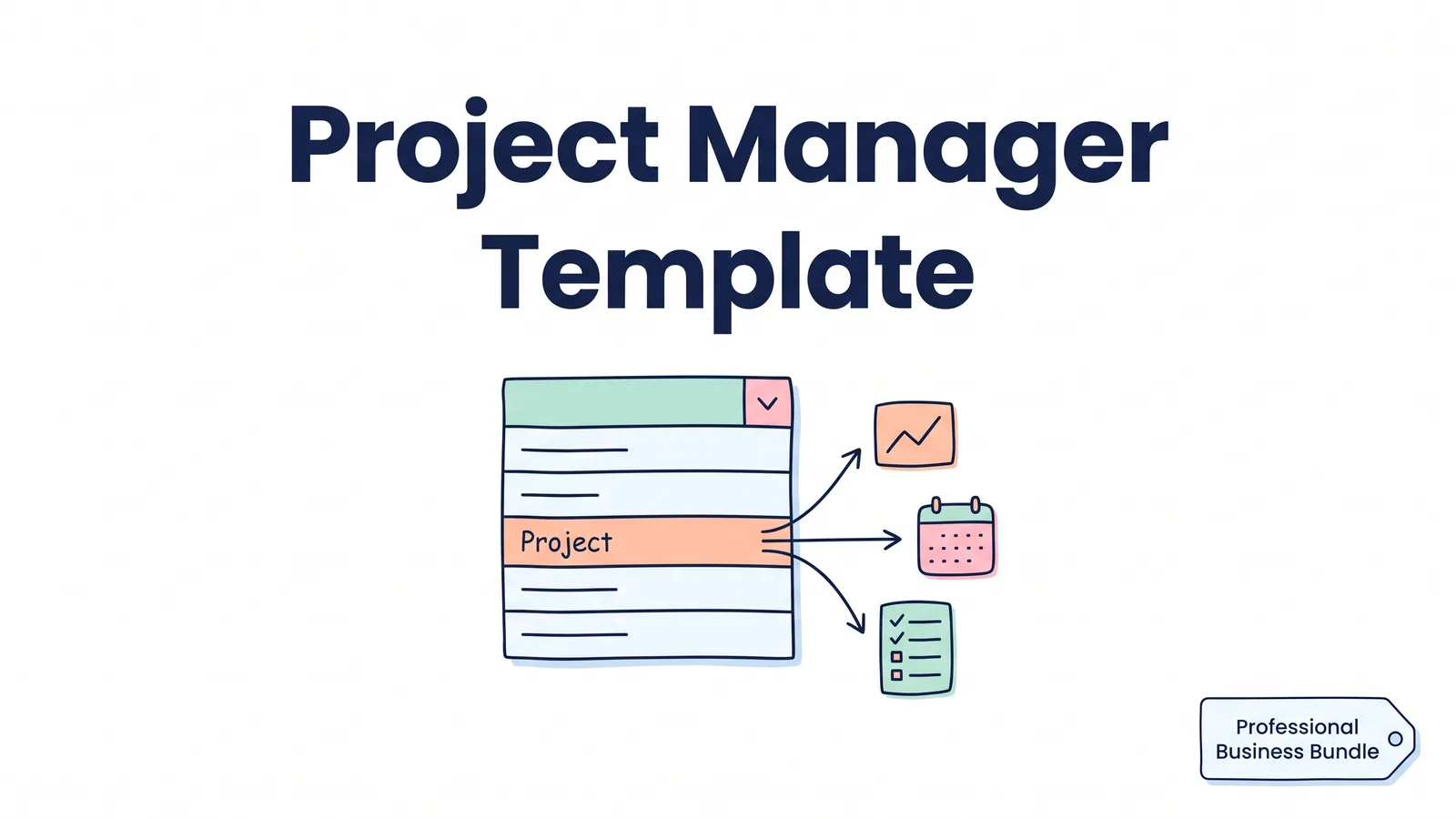 A project task list feeding a chart, calendar, and checklist